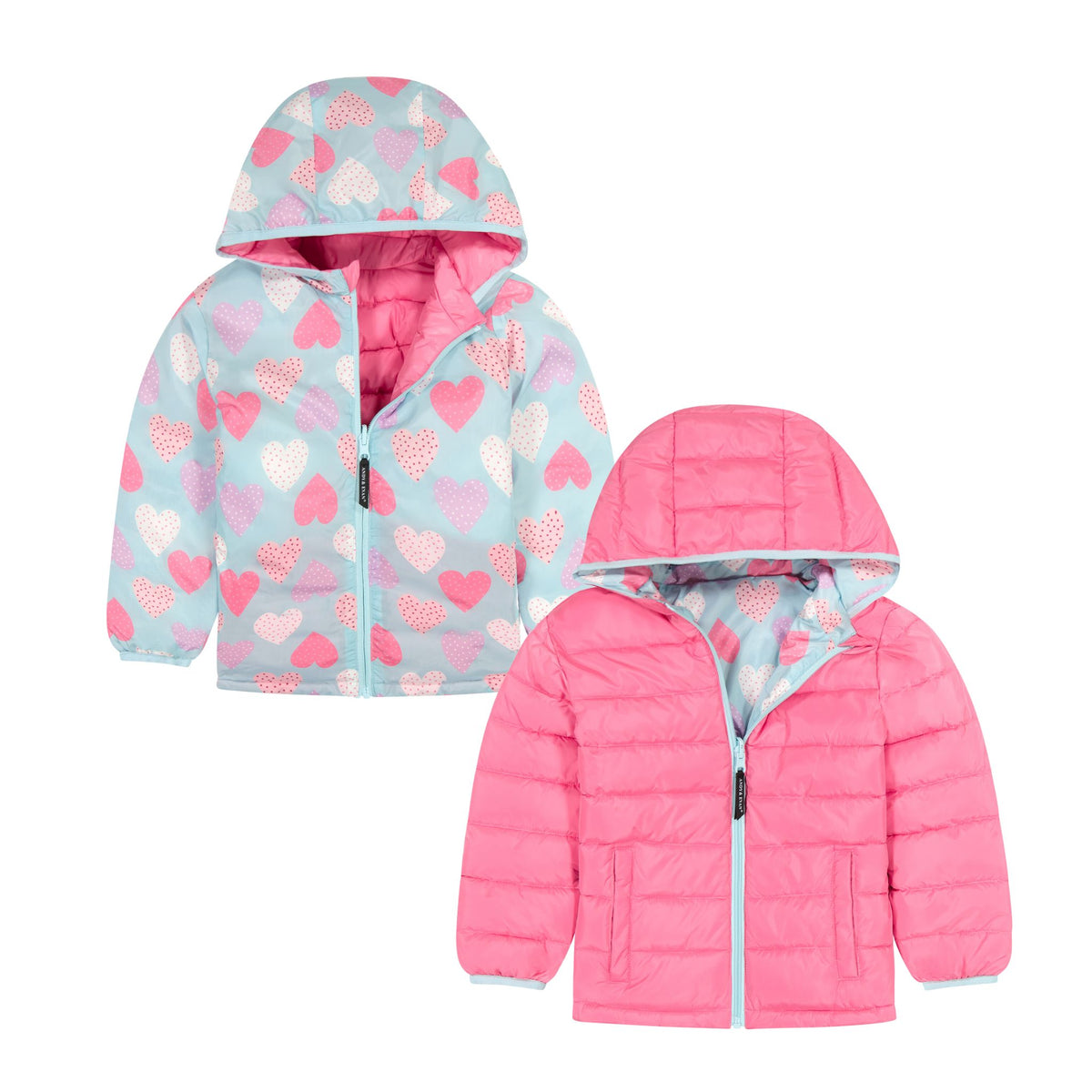 Girls Reversible Puffer | Pink