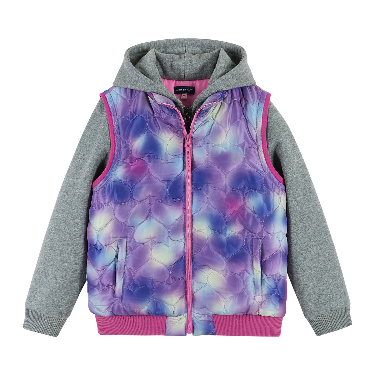 Andy & Evan tie store dye sherpa hoodie girl 2T