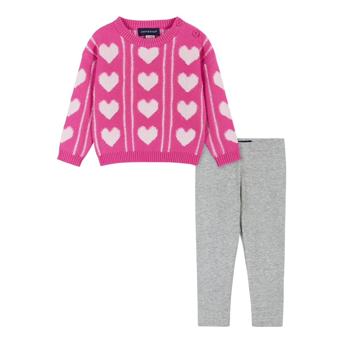 Infant Heart Sweater & Legging Set | Pink