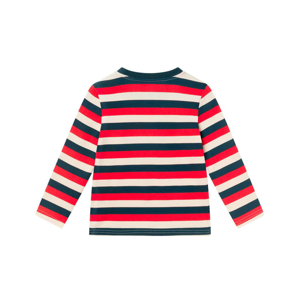 Kids Multicolor Striped Long Sleeve Tee | Holiday T-Rex - Andy & Evan