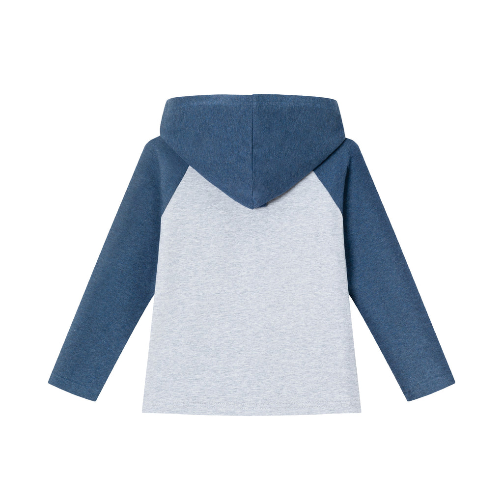 Kids Heather Grey/Navy Jersey Hooded Tee | Tasty Burger - Andy & Evan