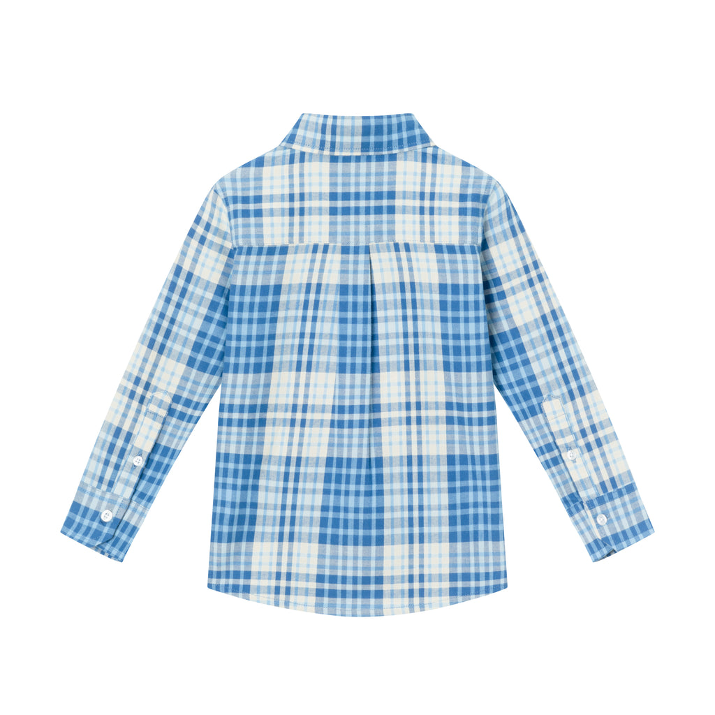 Kids Ultra Soft Buttondown Shirt | Blue Cream - Andy & Evan