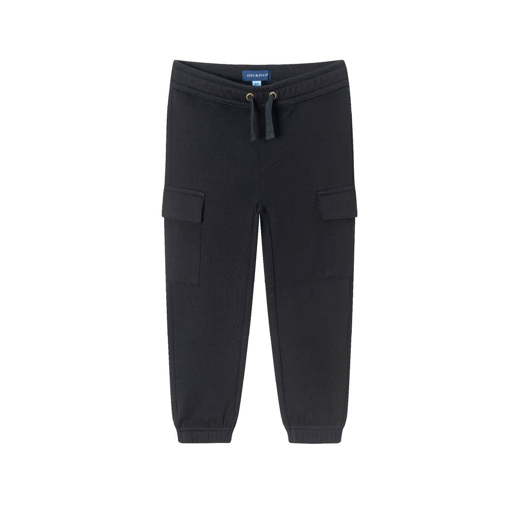 Kids Pique Jogger | Black - Andy & Evan