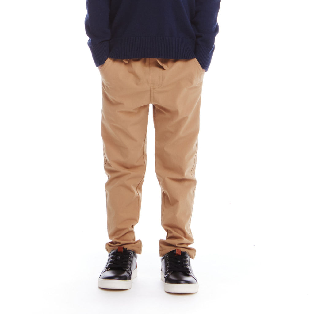 Kids Hybrid Pull-On Pant | Dark Khaki - Andy & Evan