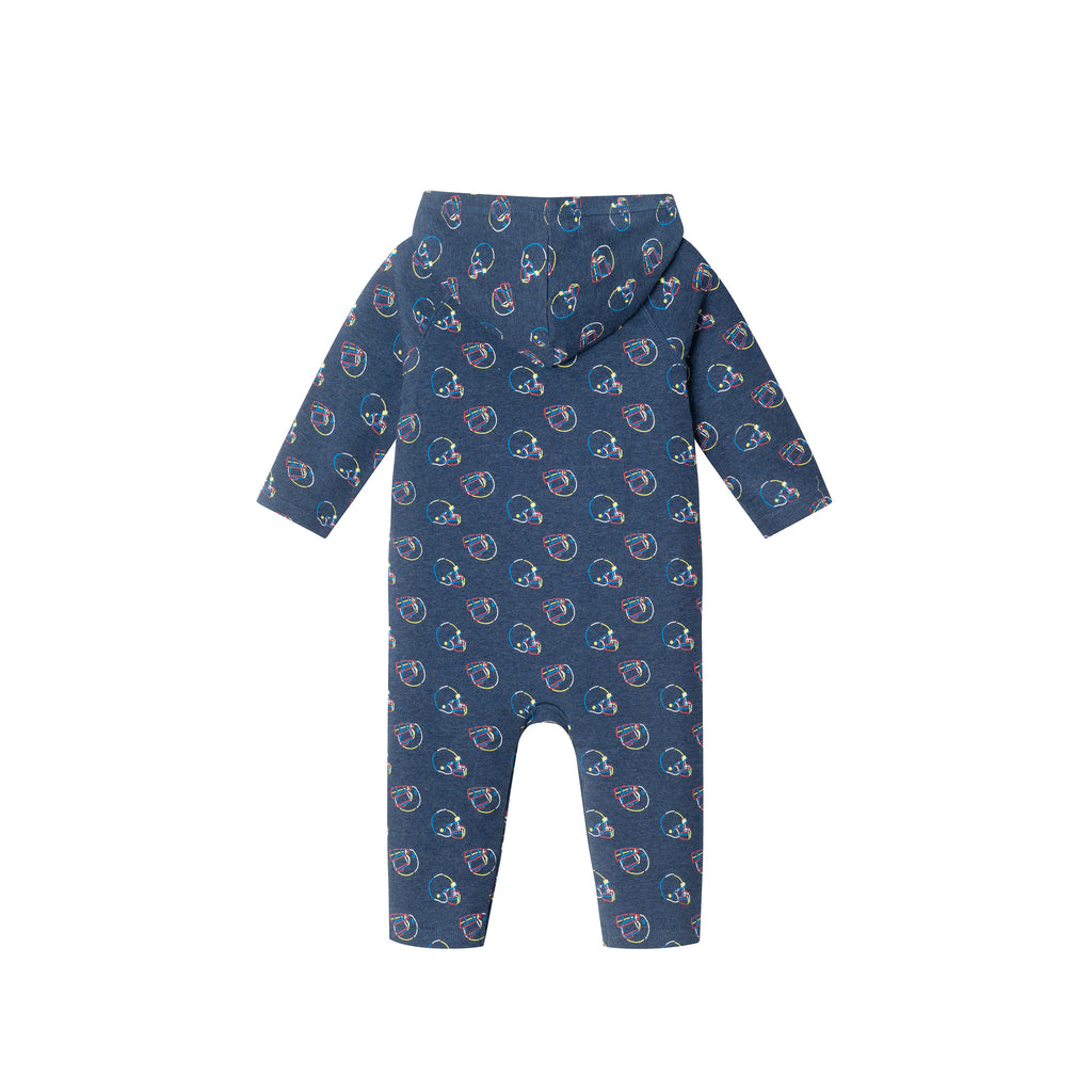 Infant Hooded Romper | Navy Football - Andy & Evan