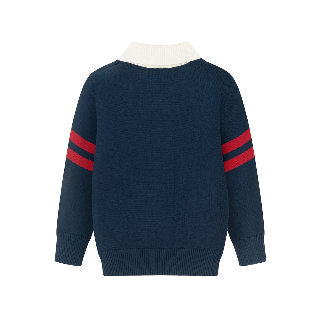 Kids Collared Sweater | Navy - Andy & Evan