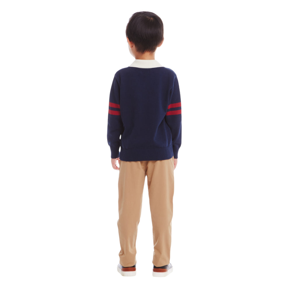 Kids Collared Sweater | Navy - Andy & Evan