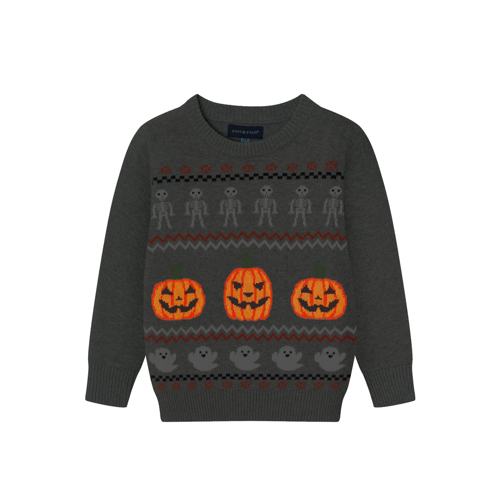 Kids Intarsia Halloween Sweater | Spooky Fair Isle - Andy & Evan