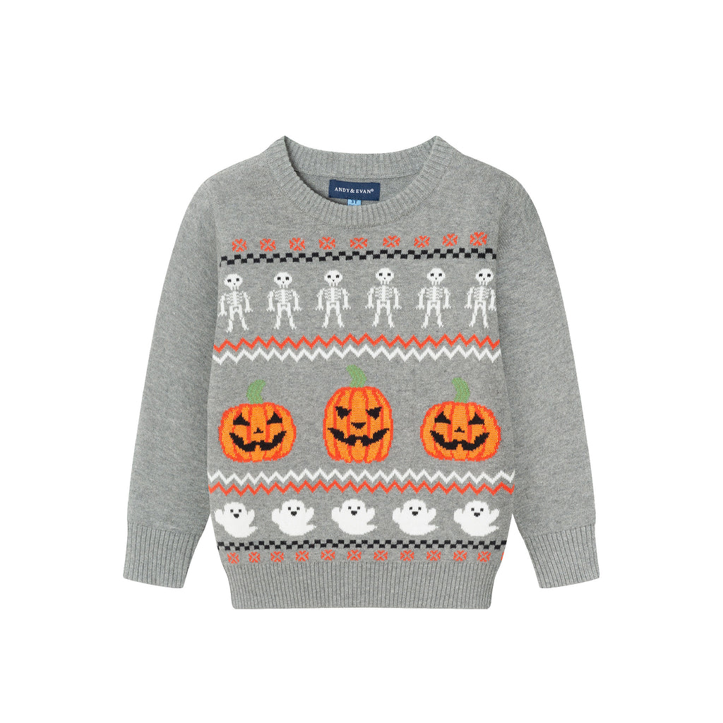 Kids Intarsia Halloween Sweater | Spooky Fair Isle - Andy & Evan