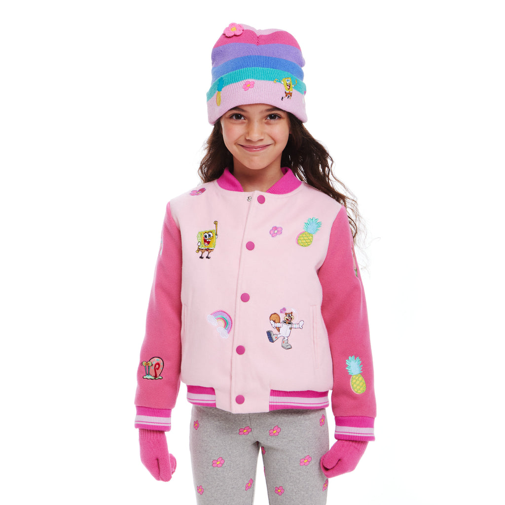 SpongeBob SquarePants™ x Andy & Evan® | Kids (2-6x) Rainbow Patchwork Bomber Jacket - Andy & Evan