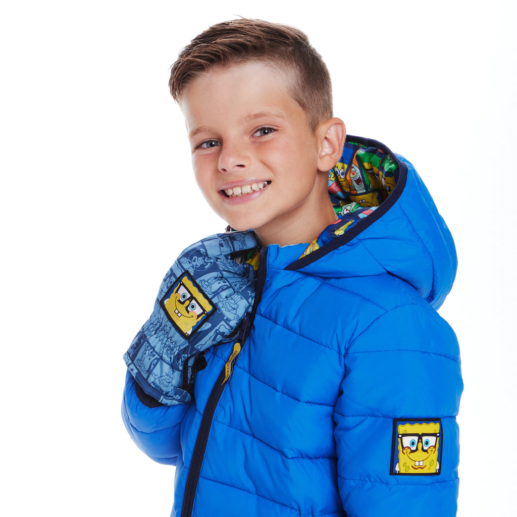 SpongeBob SquarePants™ x Andy & Evan® | Kids Square Patch Winter Gloves Powered by Zip Glove™ Technology - Andy & Evan