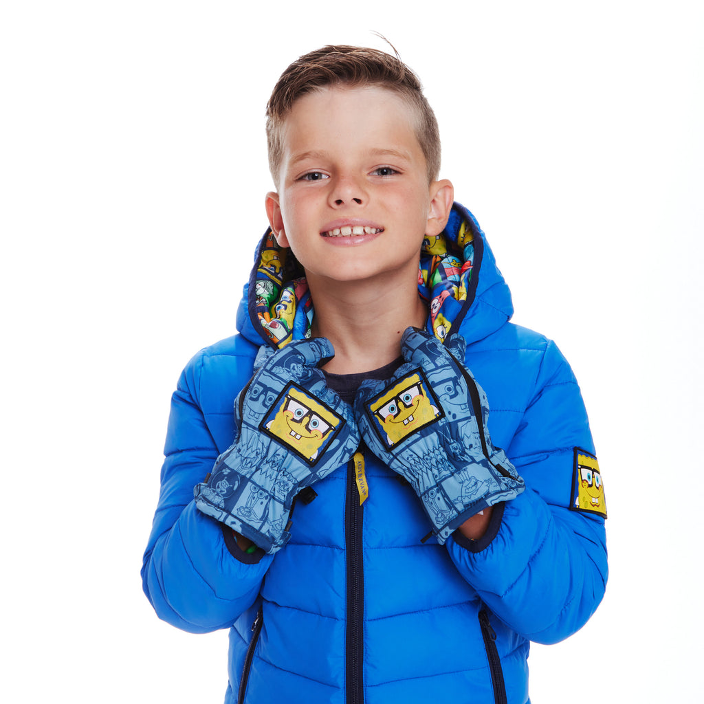 SpongeBob SquarePants™ x Andy & Evan® | Kids Square Patch Winter Gloves Powered by Zip Glove™ Technology - Andy & Evan