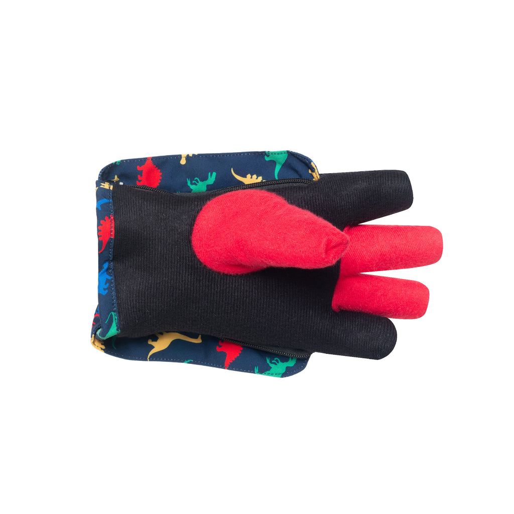 Kids (2-8) Winter & Ski Glove powered by ZIPGLOVE™ TECHNOLOGY | Navy Dino - Andy & Evan