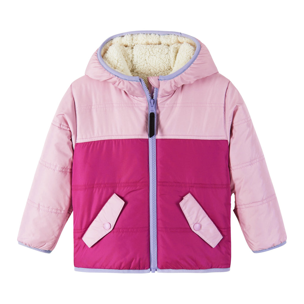 Kids Colorblock Sherpa Jacket | Pink - Andy & Evan