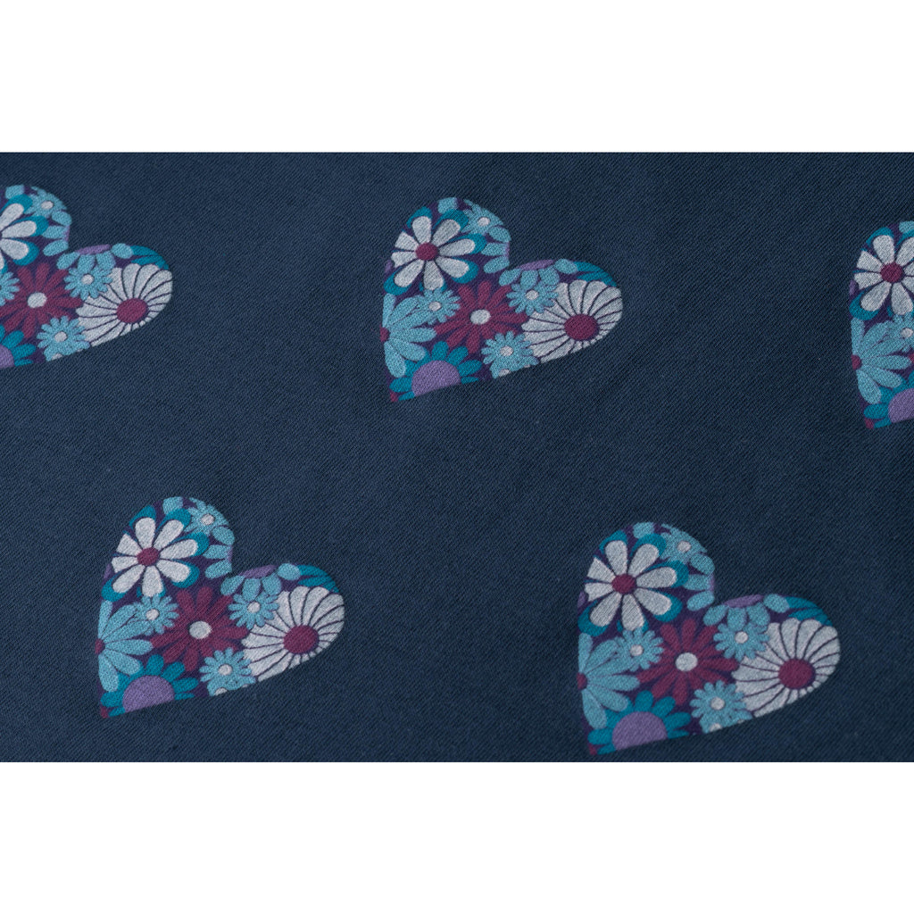 Kids (2-6x) Navy Heather Printed Jersey Dress | Floral Hearts - Andy & Evan