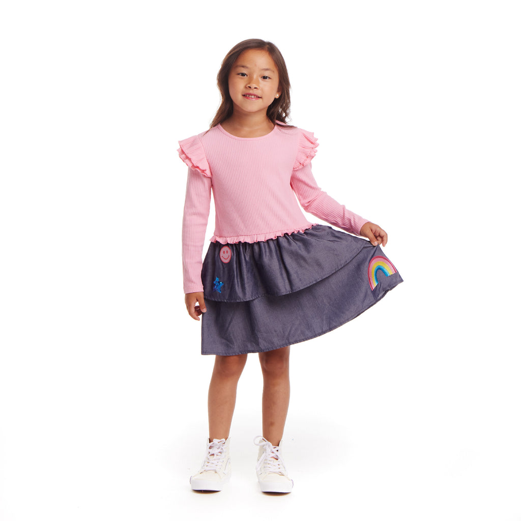 Kids Smiles & Sunshine Dress | Chambray Skirt - Andy & Evan