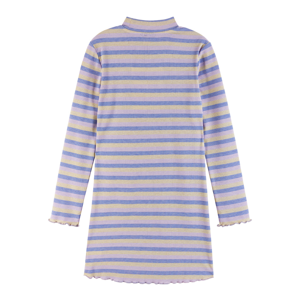 Kids (7-16) Knit Striped Mock Neck Dress | Mauve Purple - Andy & Evan