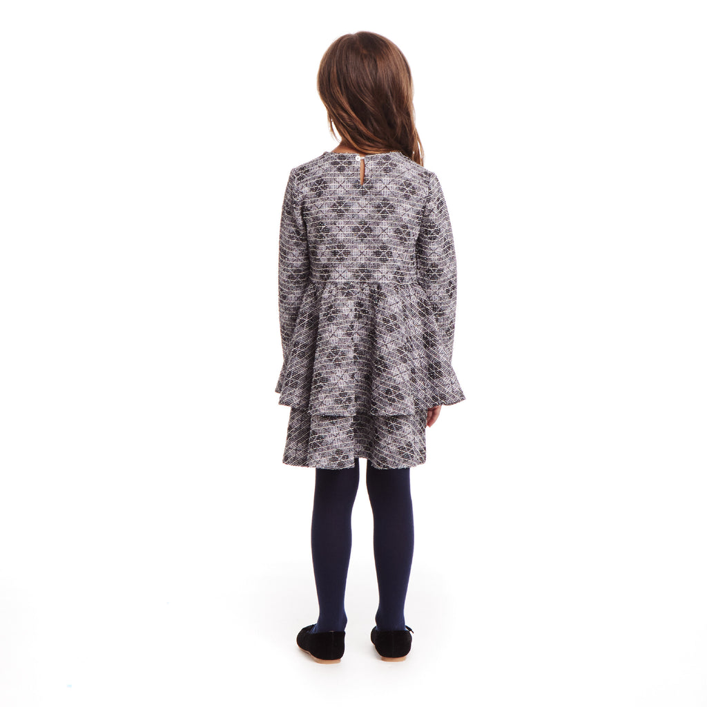 Kids (2-6) Tiered Dress | Blue Tweed - Andy & Evan