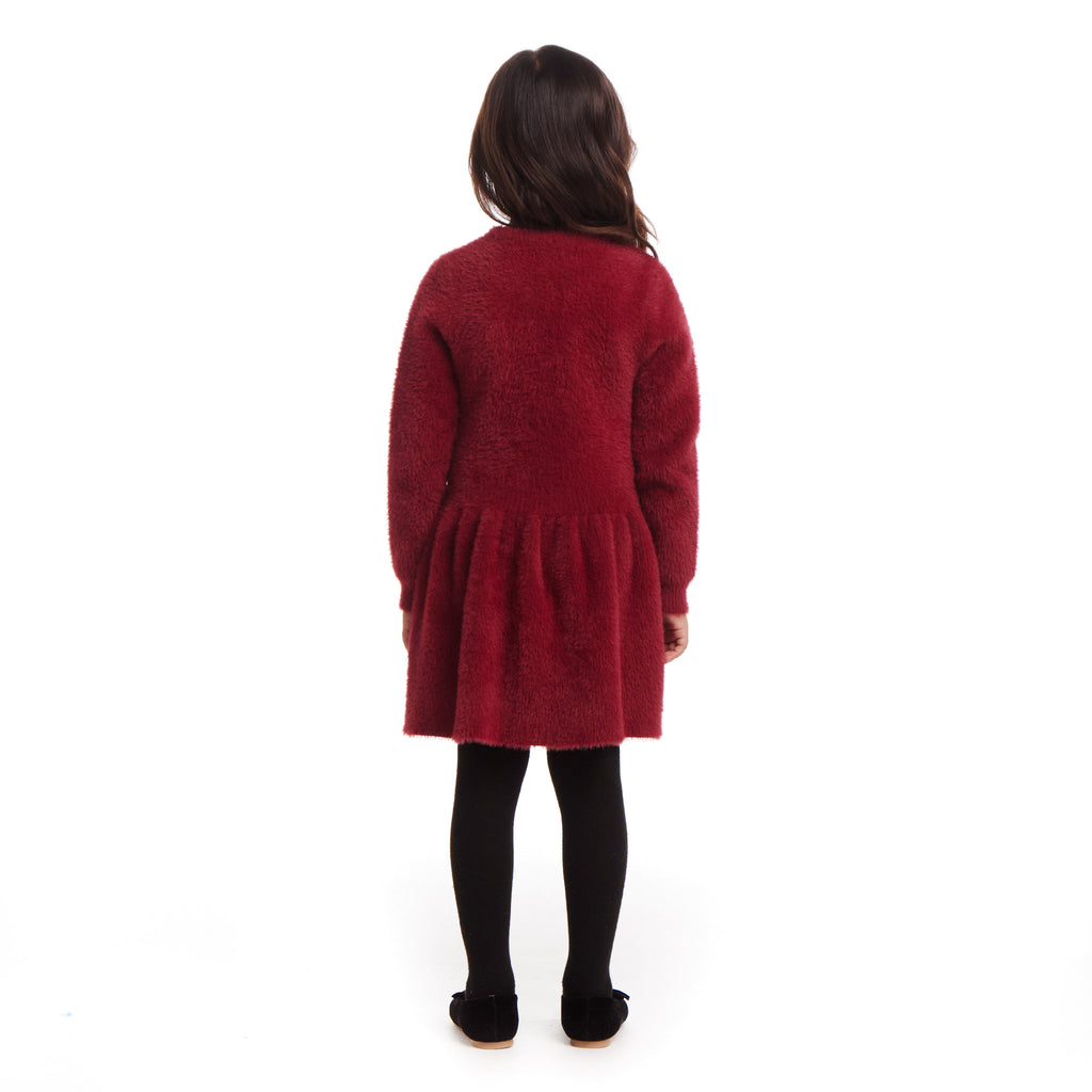 Kids Eyelash Sweater Dress | Red Bow - Andy & Evan