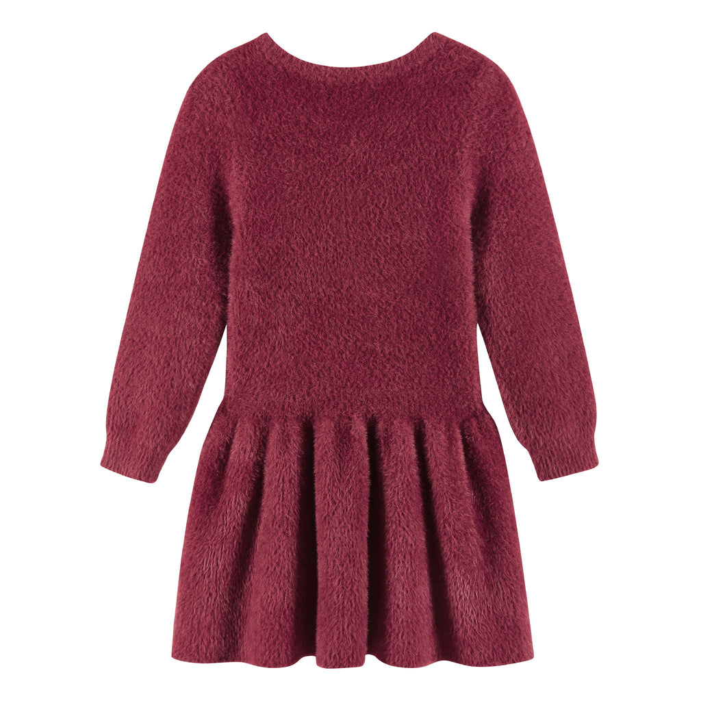 Kids Eyelash Sweater Dress | Red Bow - Andy & Evan