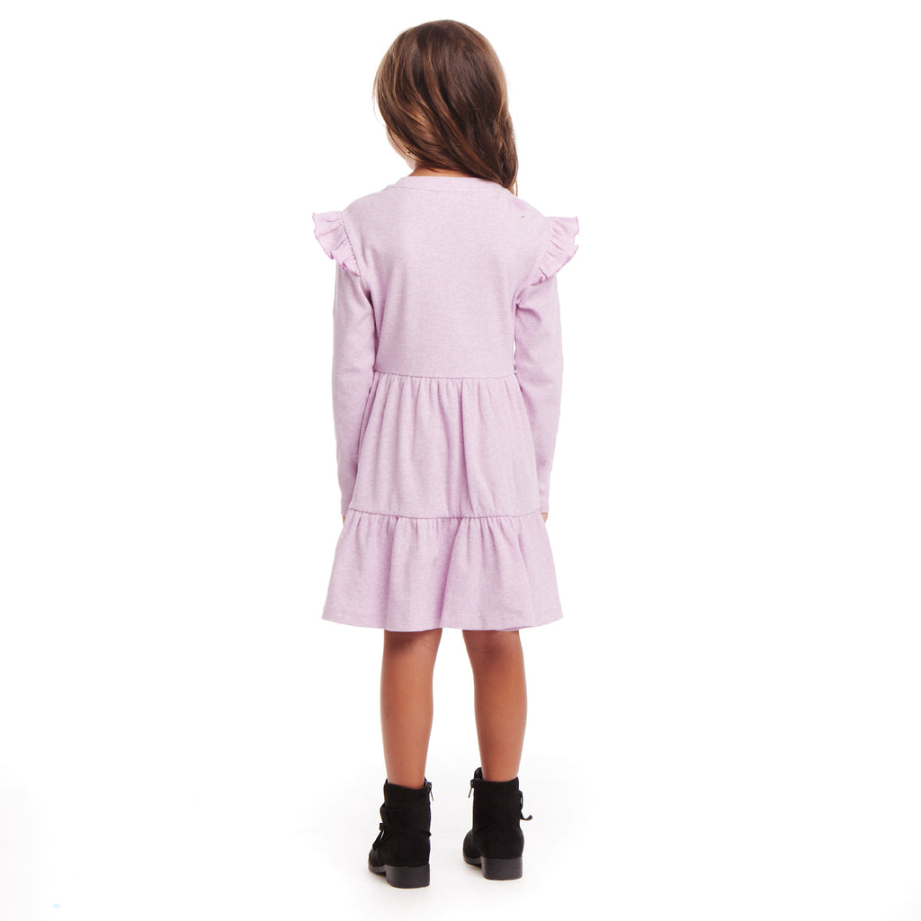 Kids Purple Jersey Dress | Black Cat - Andy & Evan