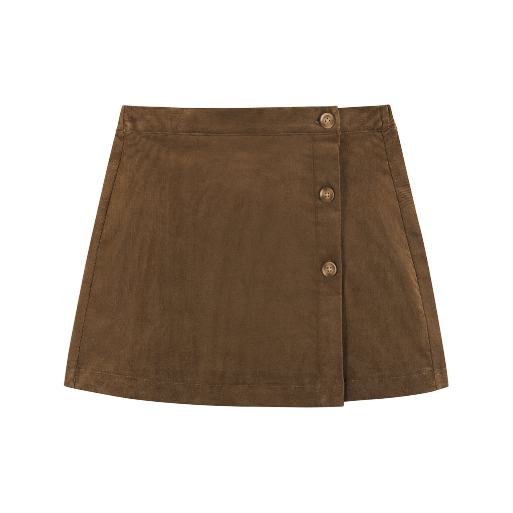 Kids (7-16) Wrap Corduroy Skirt | Camel - Andy & Evan