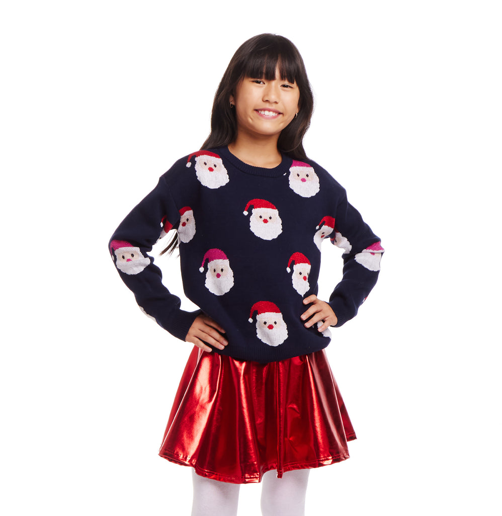 Kids (7-16) Santa Sweater | Navy - Andy & Evan