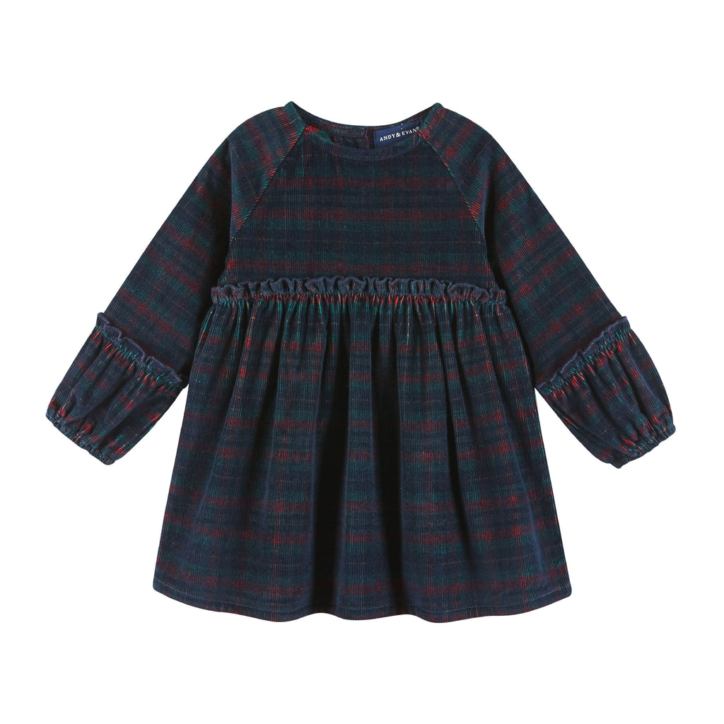 Infant Stretch Corduroy Ruffle Dress & Bloomer Set | Red Plaid - Andy & Evan