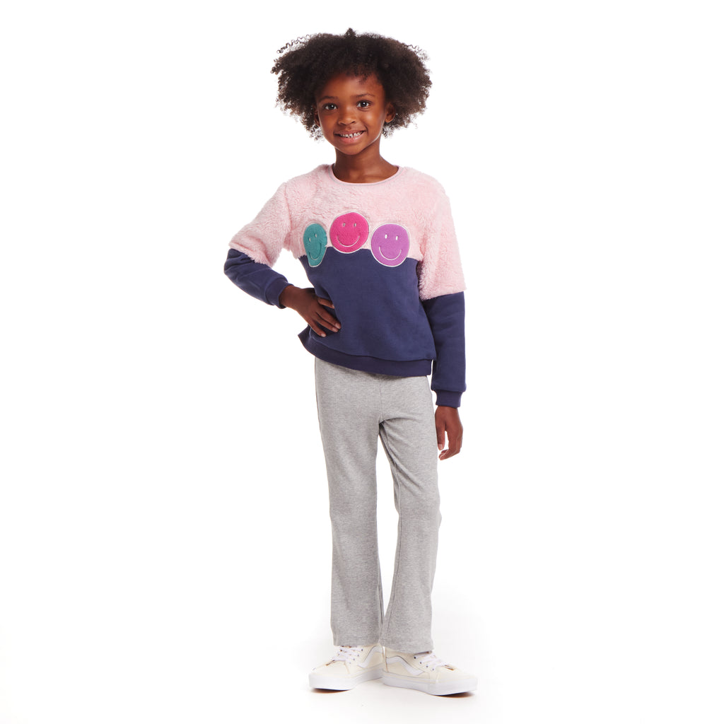 Kids (2-7) Crewneck & Flare Legging Set | Multicolor Smiles - Andy & Evan