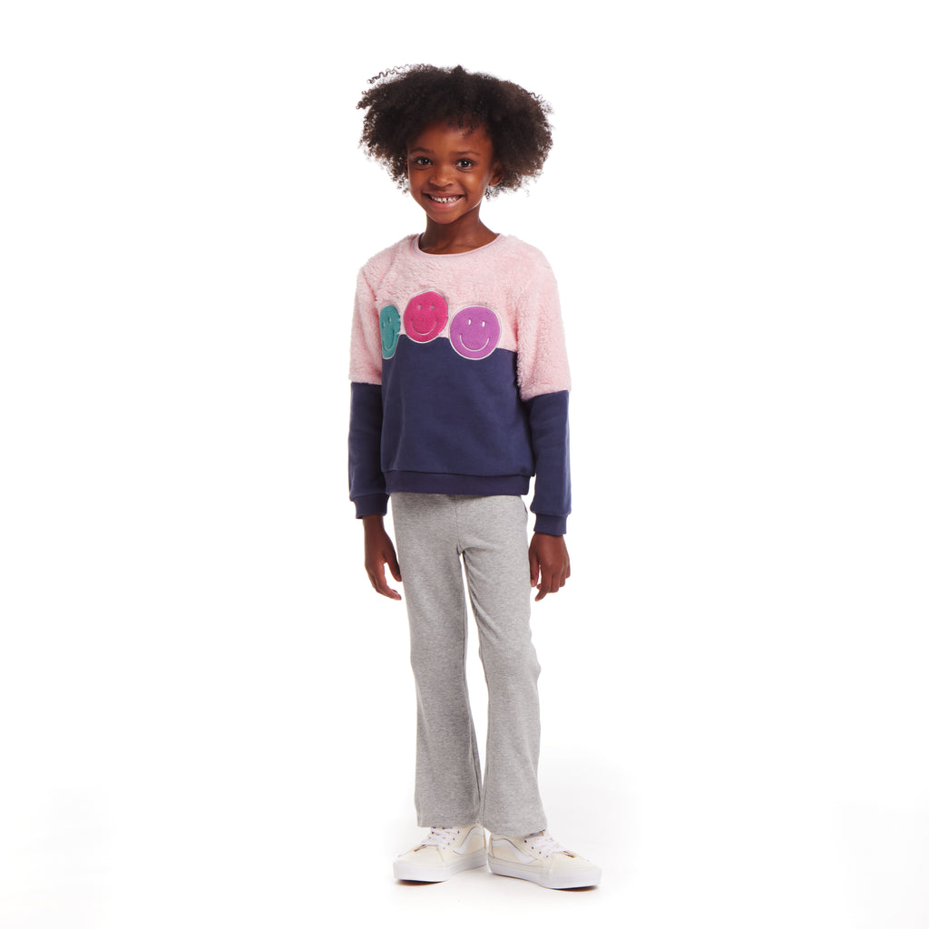 Kids (2-7) Crewneck & Flare Legging Set | Multicolor Smiles - Andy & Evan