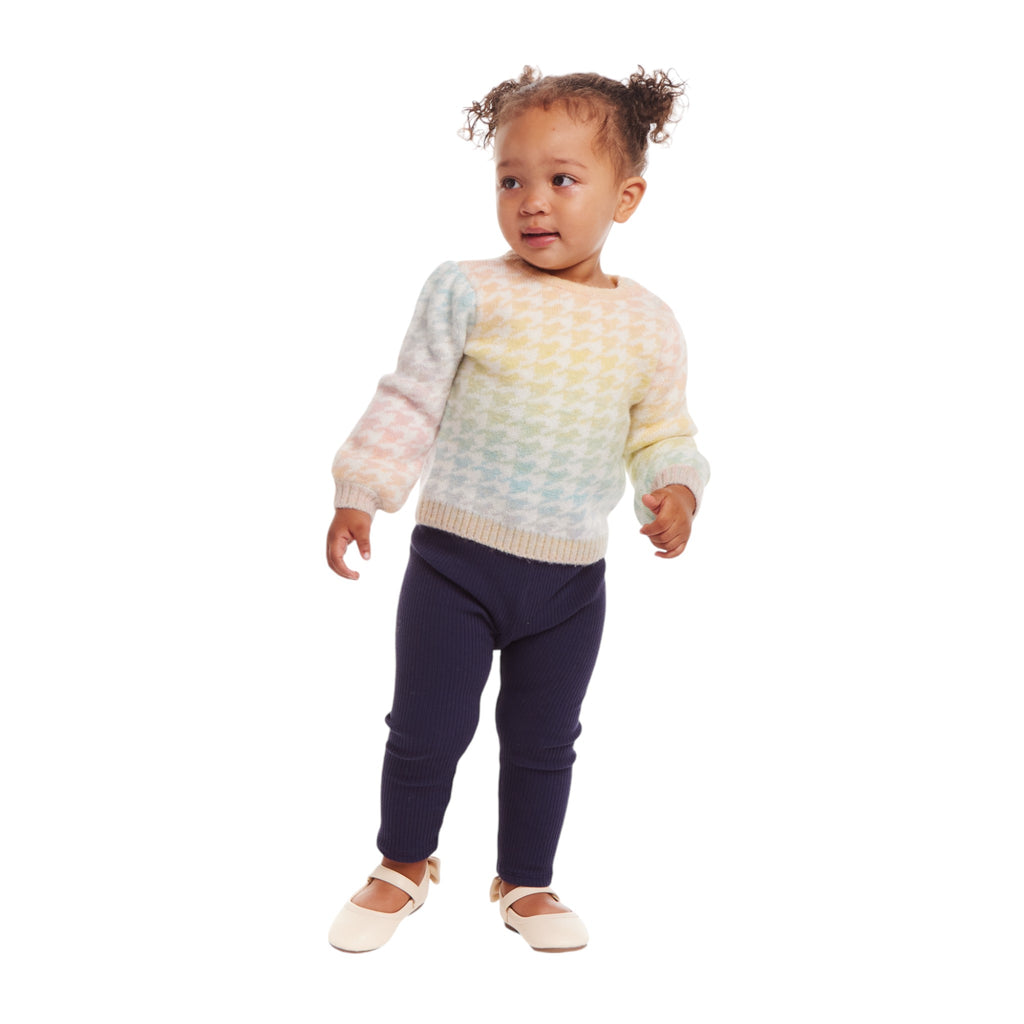 Infant (6-24M) Sweater & Legging Set | Ombre Rainbow Houndstooth - Andy & Evan