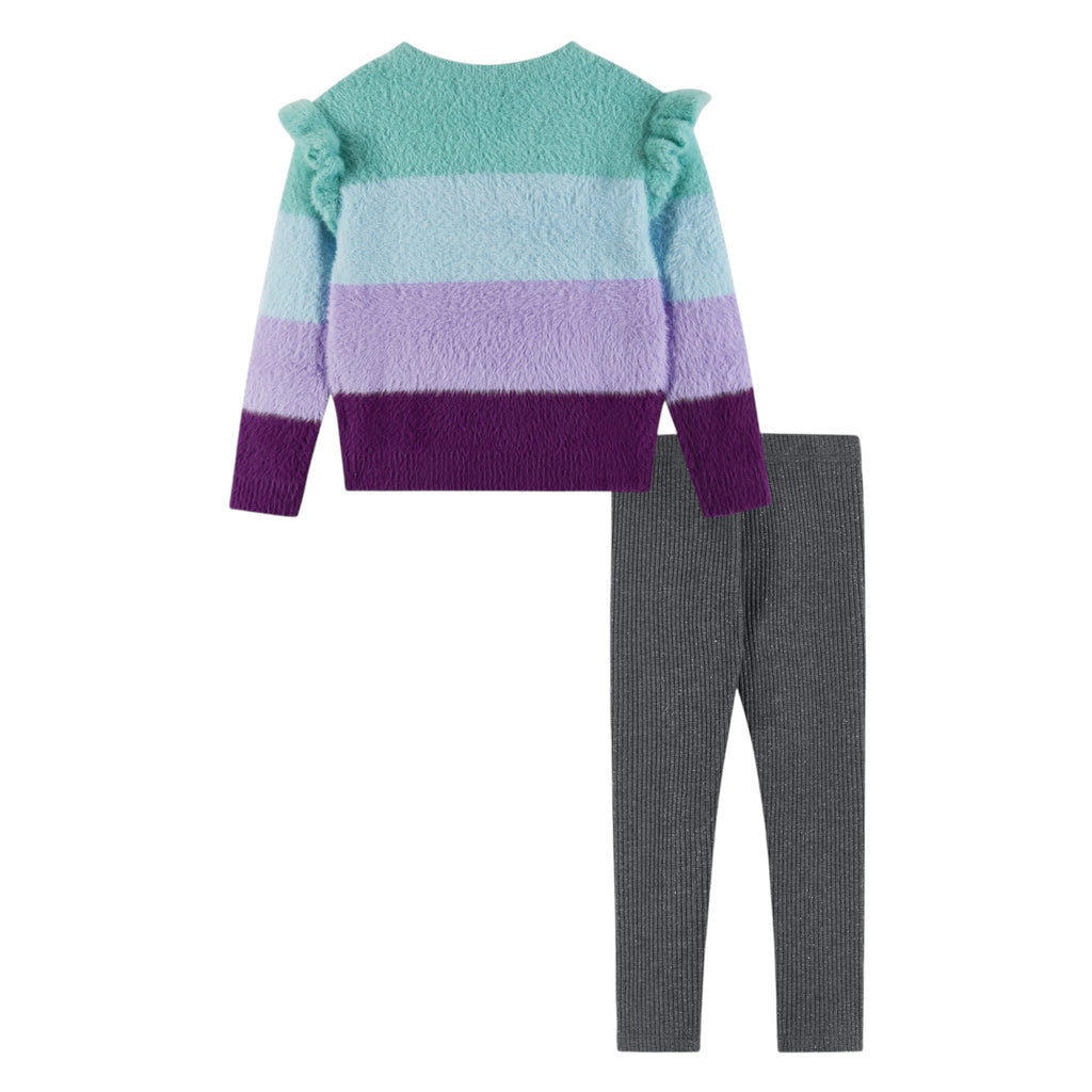 Kids (2-6x) Full Eyelash Sweater & Legging Set | Multicolor Lurex Star - Andy & Evan