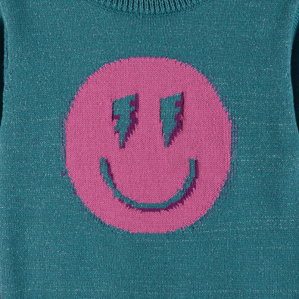 Kids Lurex Sweater & Legging Set | Ombre Smiley Graphic - Andy & Evan