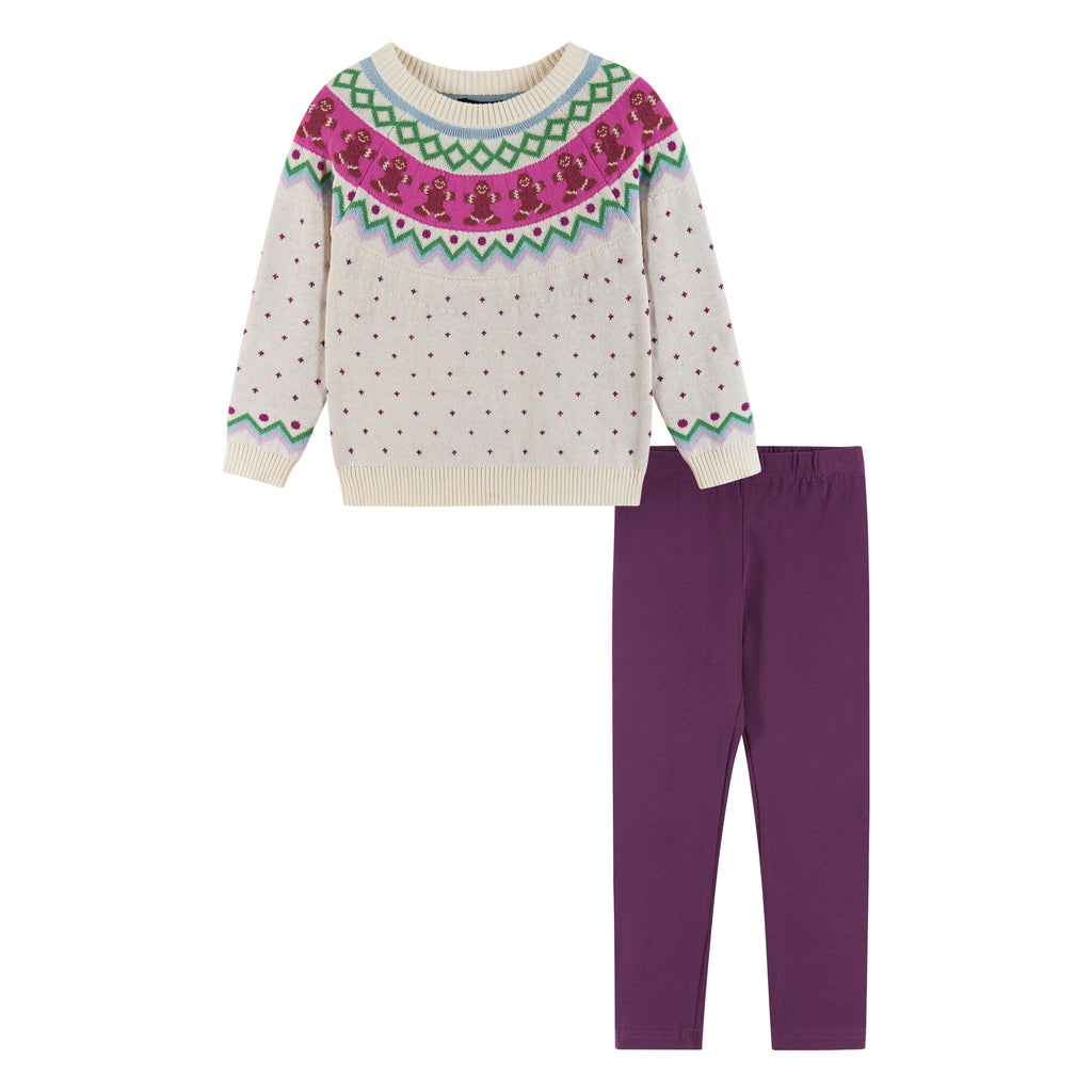 Kids Fair Isle Sweater & Jegging Set | Gingerbread - Andy & Evan