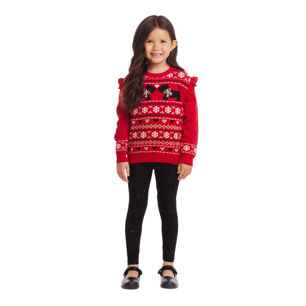 Kids Holiday Sweater and Legging Set | Hearts & Puppies - Andy & Evan