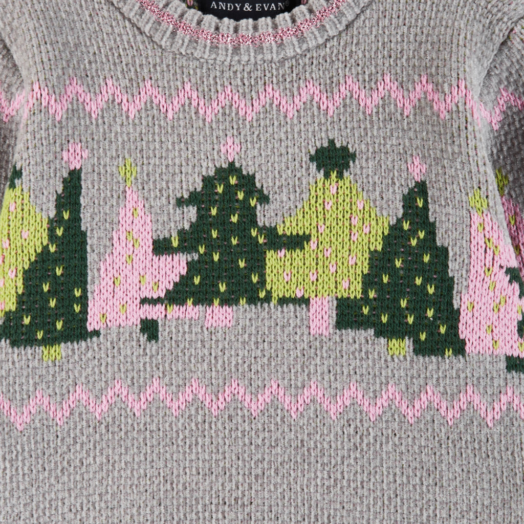 Infant (0-24m) Chenille Sweater & Knit Pant Set | Festive Trees - Andy & Evan