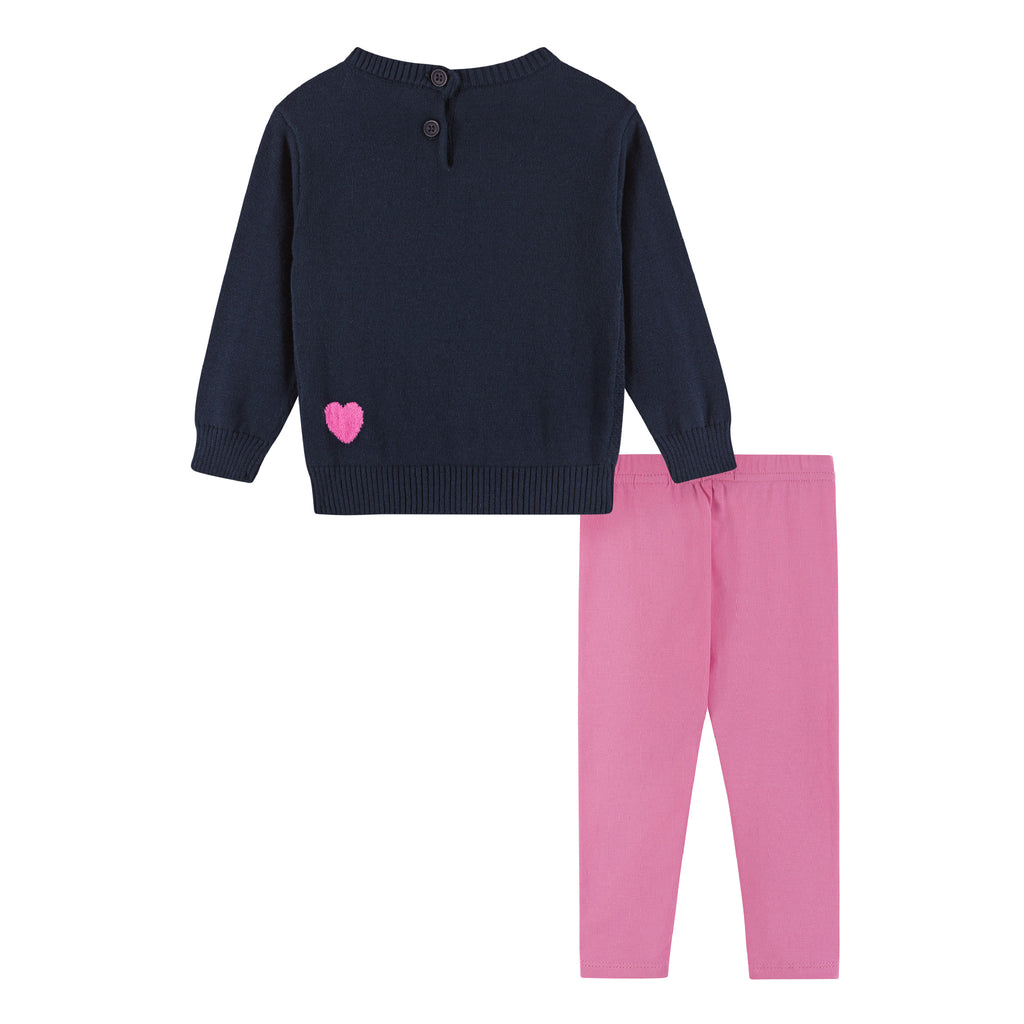 Infant Heart Sweater w/Pink Legging Set - Andy & Evan