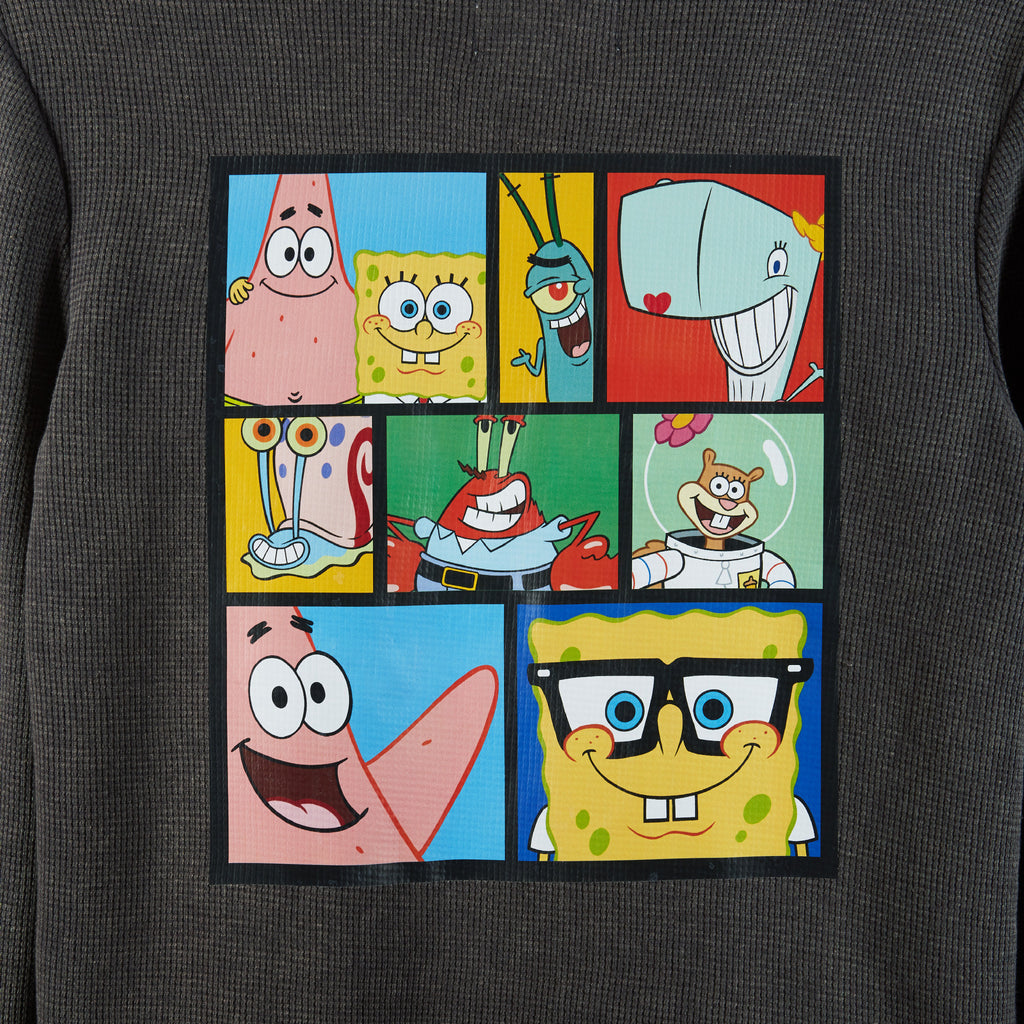 SpongeBob SquarePants™ x Andy & Evan® | Kids (2-12) Stone-Washed Hooded Waffle Tee - Andy & Evan