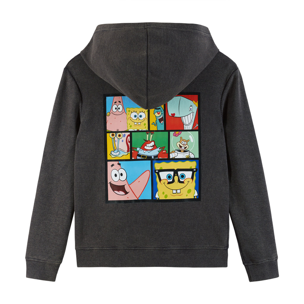 SpongeBob SquarePants™ x Andy & Evan® | Kids (2-12) Stone-Washed Hooded Waffle Tee - Andy & Evan