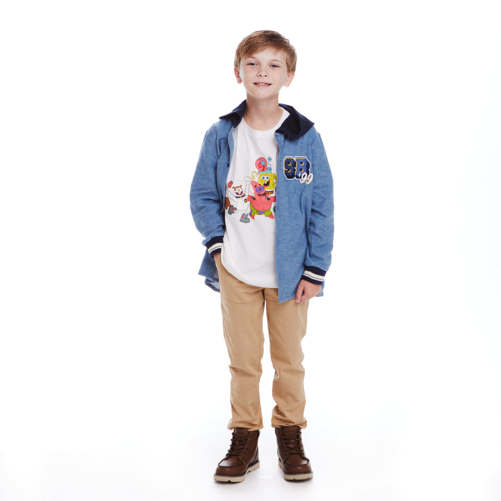 SpongeBob SquarePants™ x Andy & Evan® | Kids Oxford Hoodie Shacket - Andy & Evan