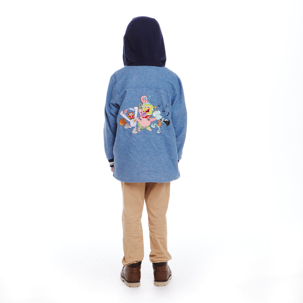 SpongeBob SquarePants™ x Andy & Evan® | Kids Oxford Hoodie Shacket - Andy & Evan