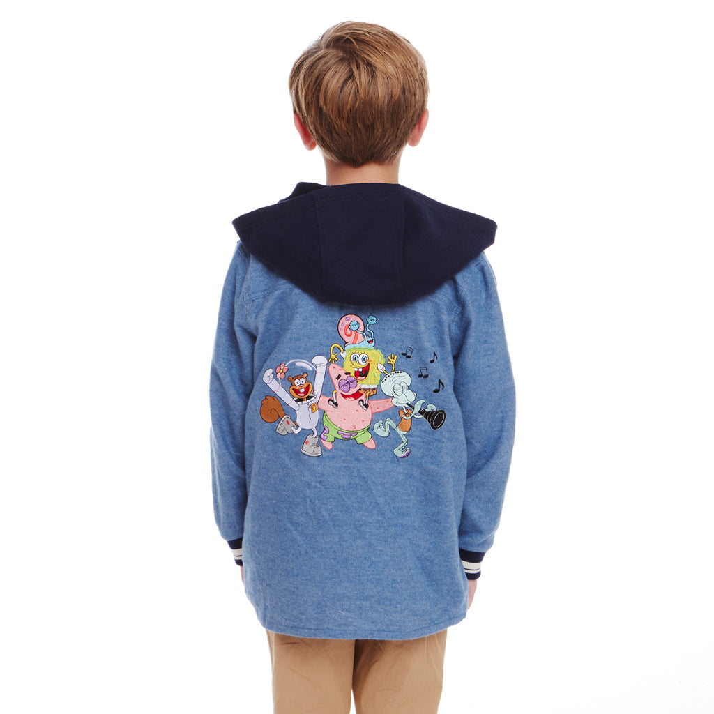 SpongeBob SquarePants™ x Andy & Evan® | Kids Oxford Hoodie Shacket - Andy & Evan