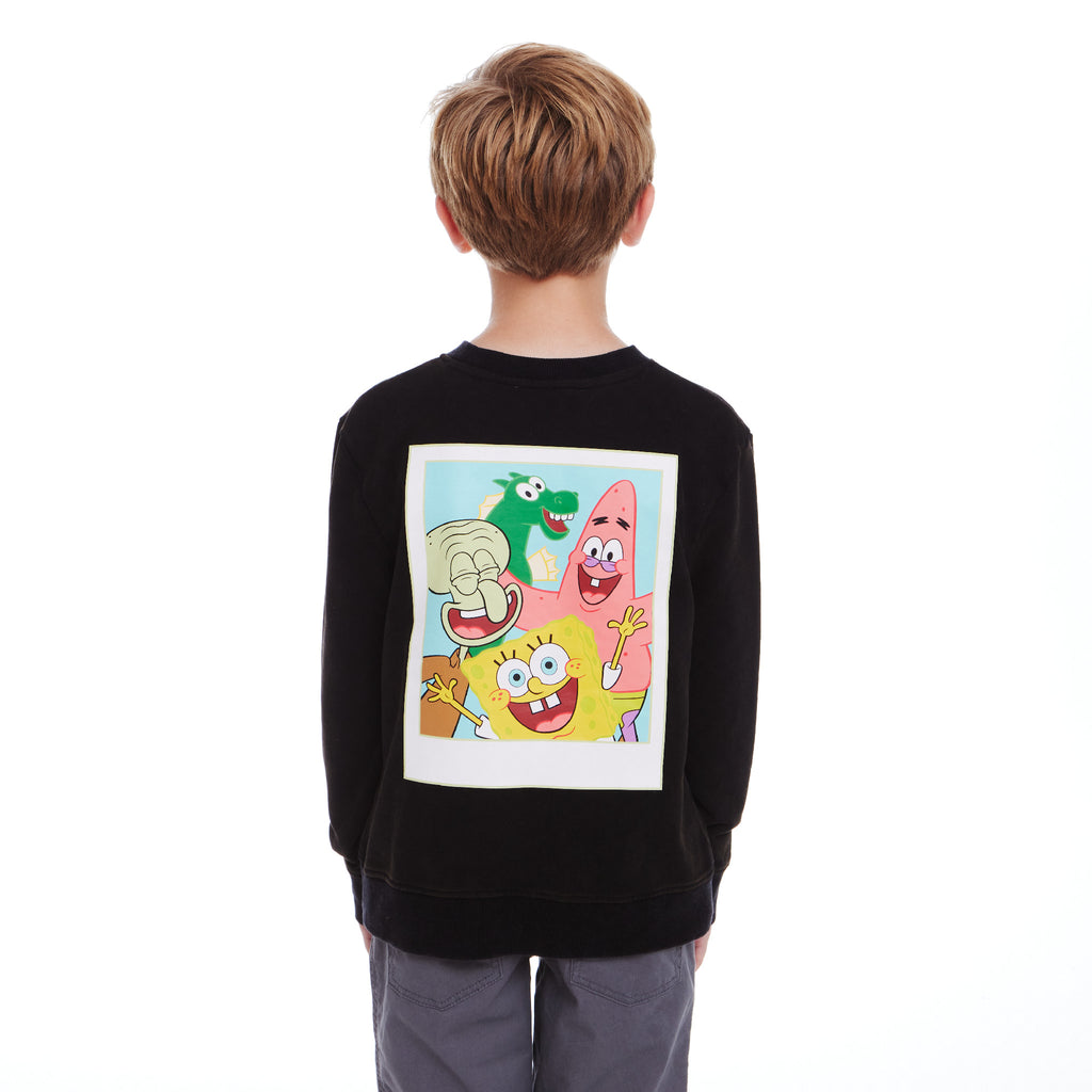 SpongeBob SquarePants™ x Andy & Evan® | Kids (8-12) Stone-Washed Screenprint Front & Back Printed Crew - Andy & Evan