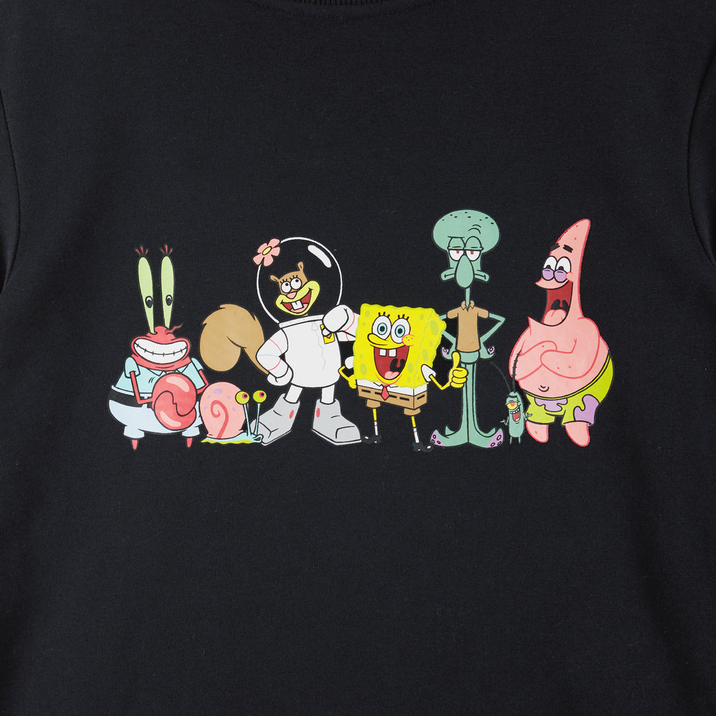 SpongeBob SquarePants™ x Andy & Evan® | Kids (8-12) Stone-Washed Screenprint Front & Back Printed Crew - Andy & Evan