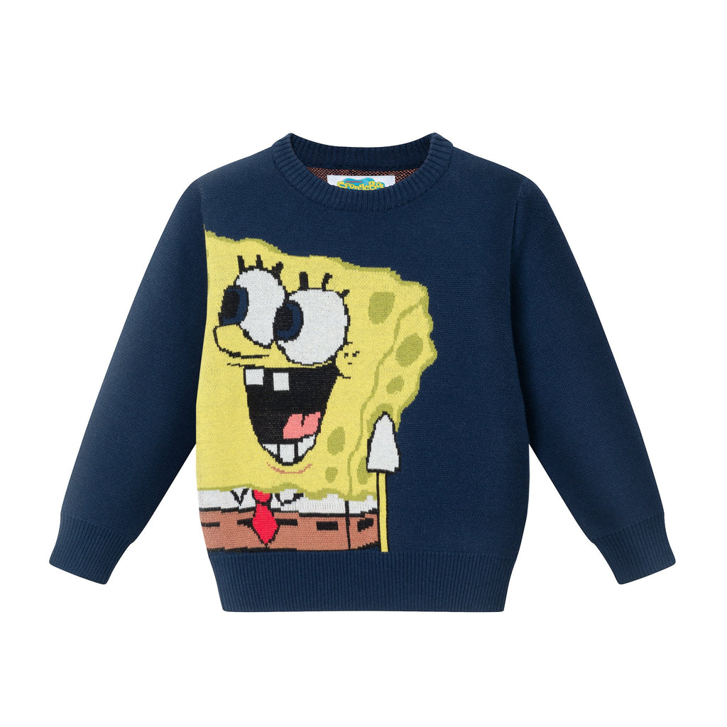 SpongeBob SquarePants™ x Andy & Evan® | Kids (2-7) Oversized Buddies Wrap-around Jacquard Sweater - Andy & Evan