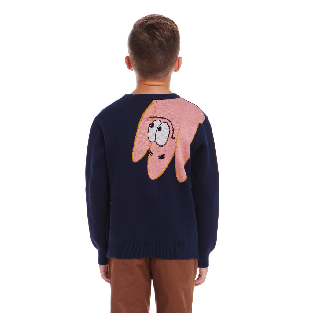 SpongeBob SquarePants™ x Andy & Evan® | Kids (2-7) Oversized Buddies Wrap-around Jacquard Sweater - Andy & Evan