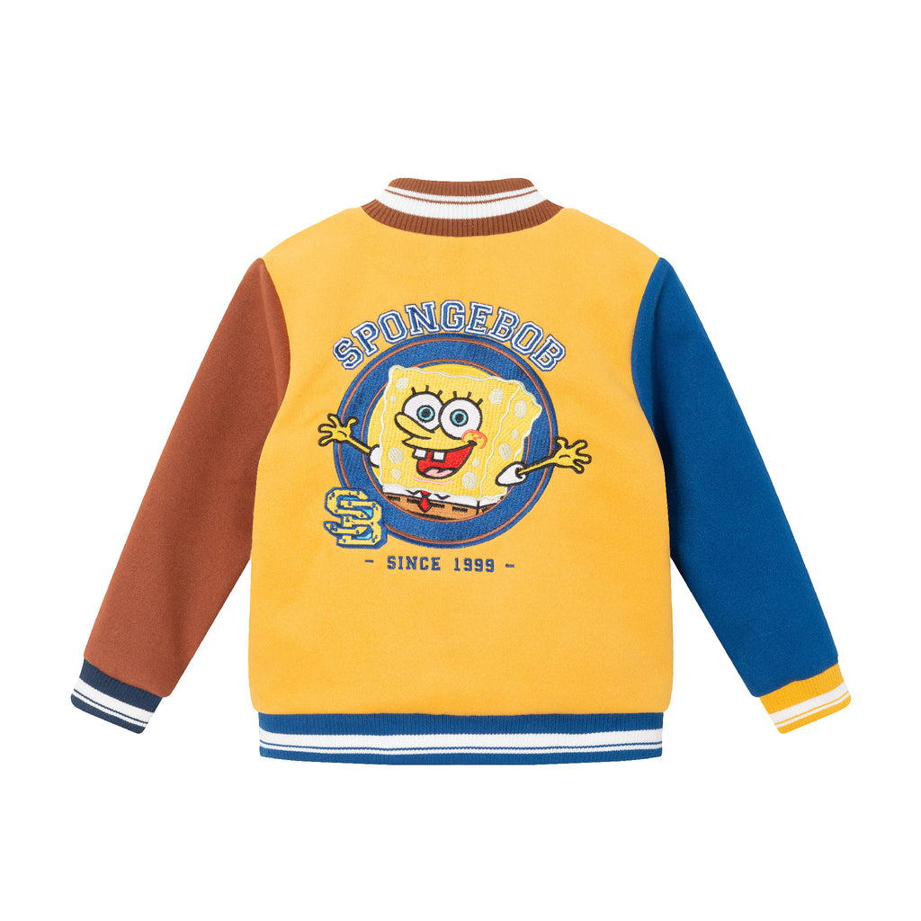 SpongeBob SquarePants™ x Andy & Evan® | Kids (2-12) Patchwork Color-Blocked Varsity Jacket - Andy & Evan