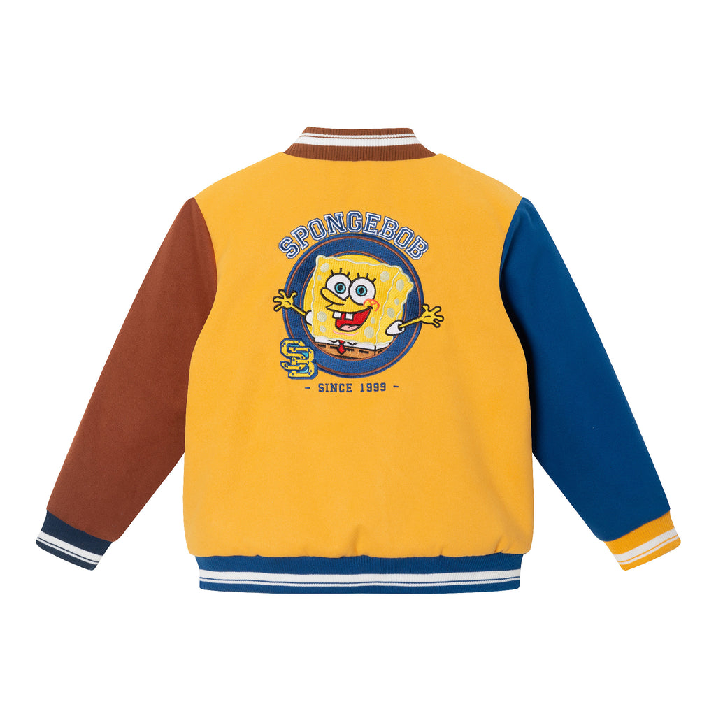 SpongeBob SquarePants™ x Andy & Evan® | Kids (2-12) Patchwork Color-Blocked Varsity Jacket - Andy & Evan