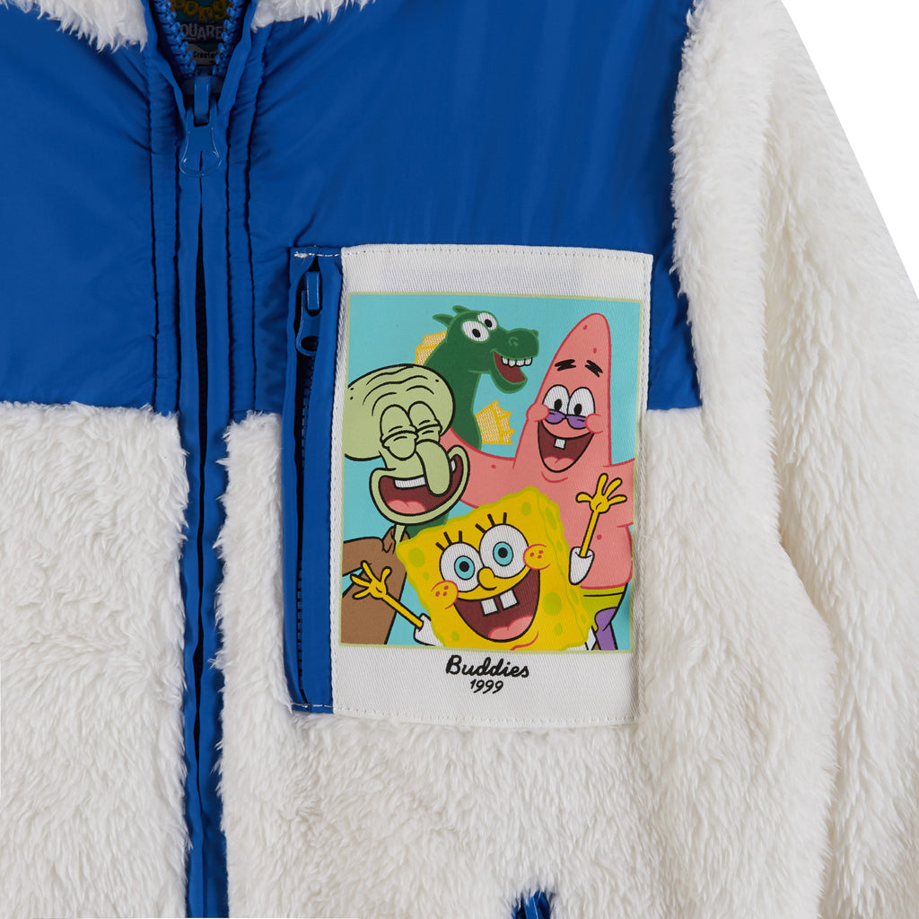 SpongeBob SquarePants™ x Andy & Evan® | Kids (2-7) Bikini Bottom Buddies Sherpa Jacket with Printed Patch Pocket - Andy & Evan