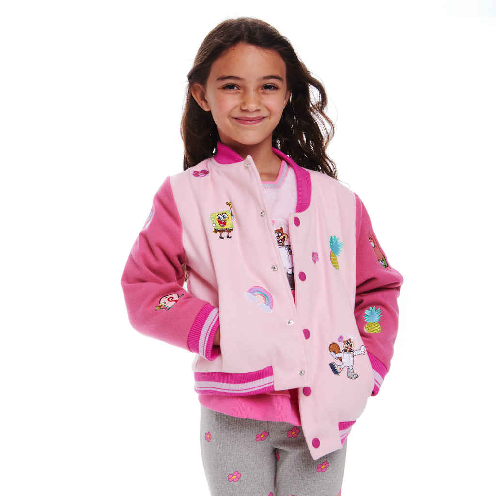 SpongeBob SquarePants™ x Andy & Evan® | Kids (2-6x) Rainbow Patchwork Bomber Jacket - Andy & Evan